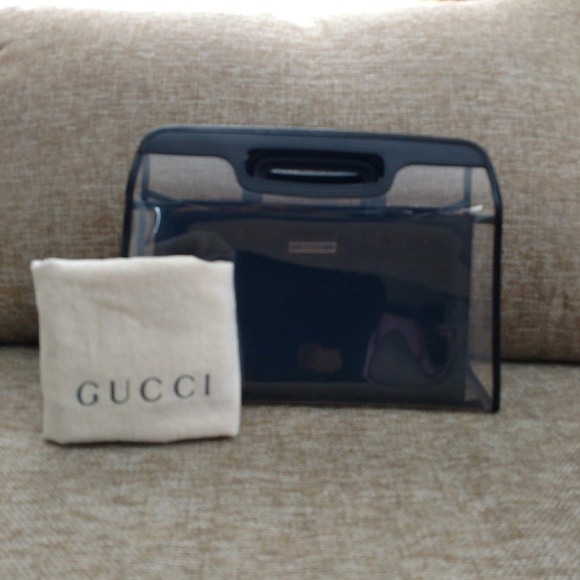 Gucci Handbags - Authentic Clear Black Leather Vintage Gucci Bag